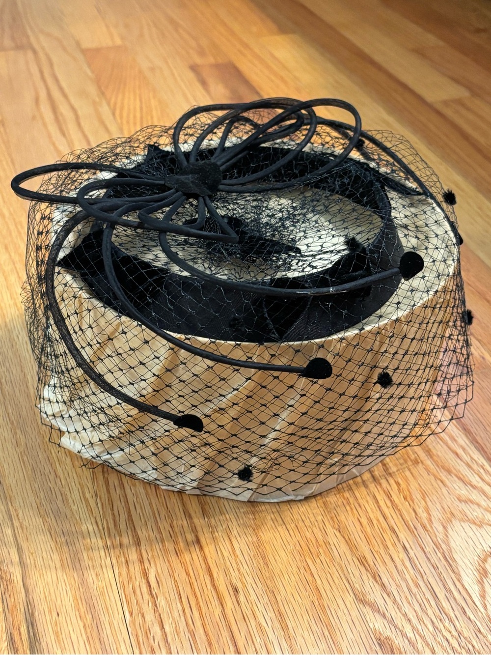 Vintage Hat with Black Veil and Bow